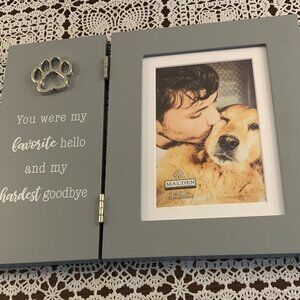 Walden Wooden Photo Frame Pet Remembrance Hinged Favorite Hello Hardest Goodbye